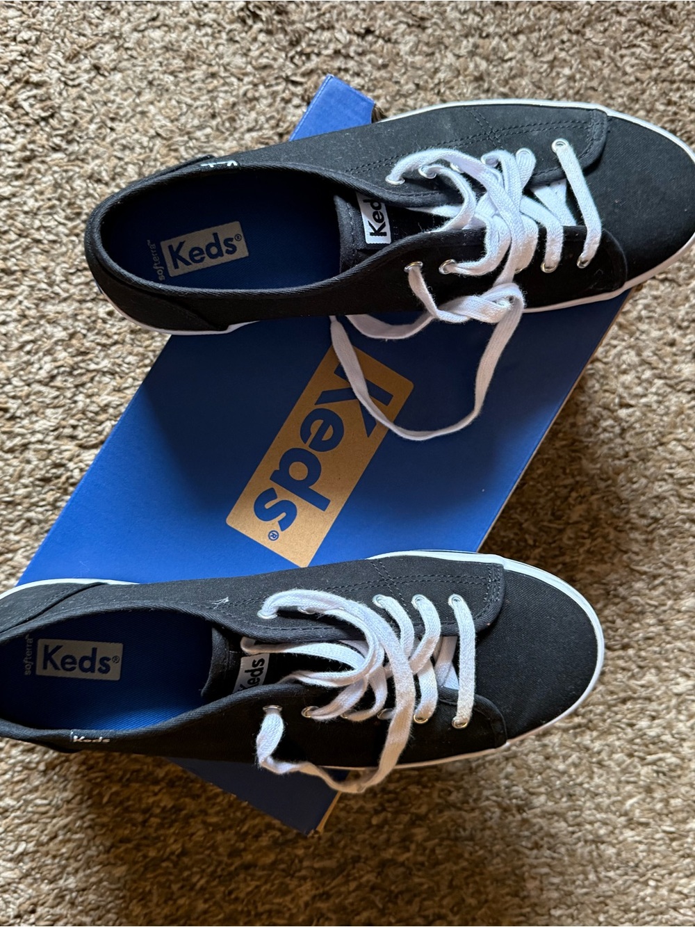 Keds Black Canvas Women's Sneakers with White Laces